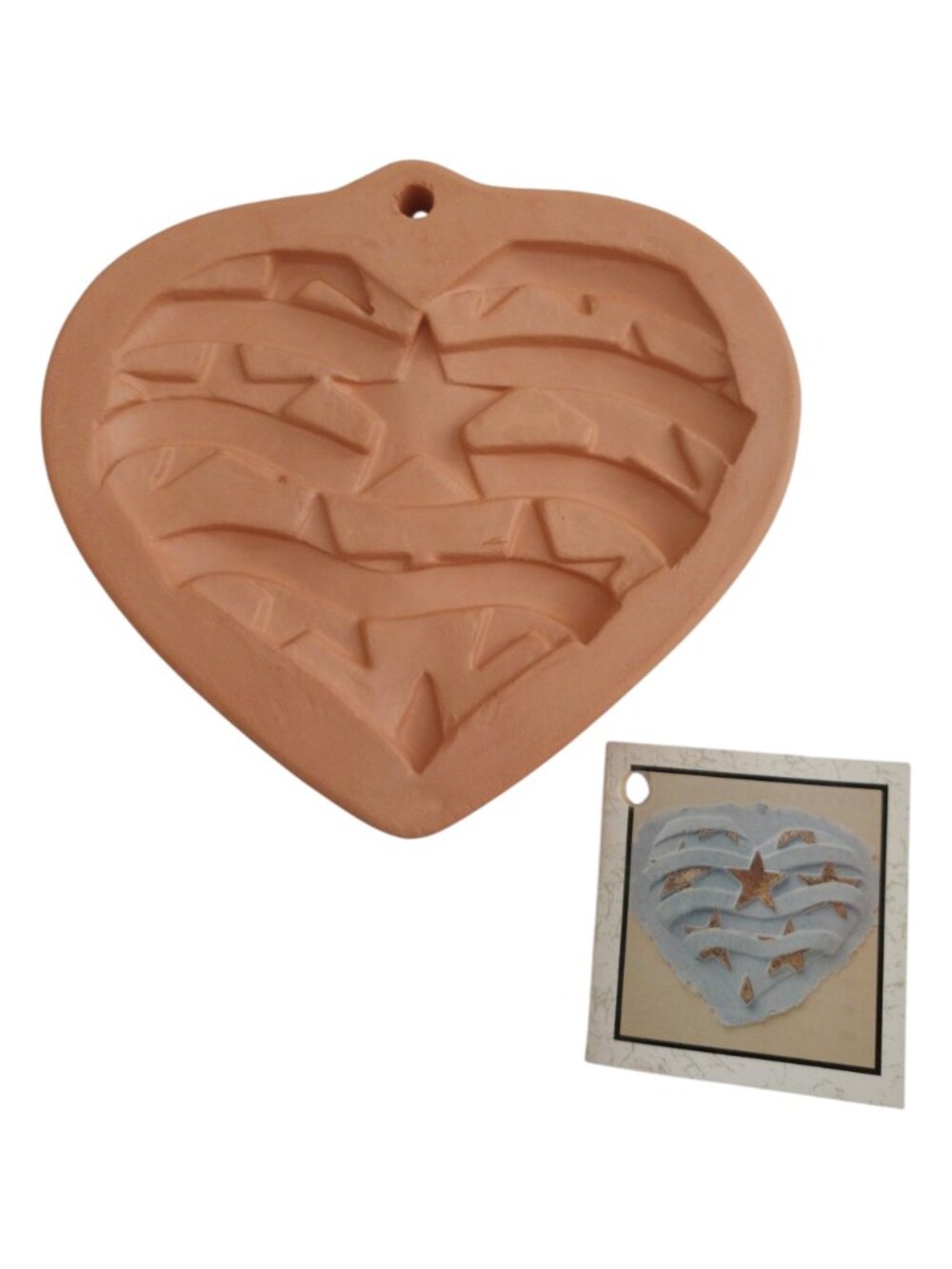 Vintage 1992 AMA CO Cotton Press Terracotta Craft and Cookie Mold American Heart